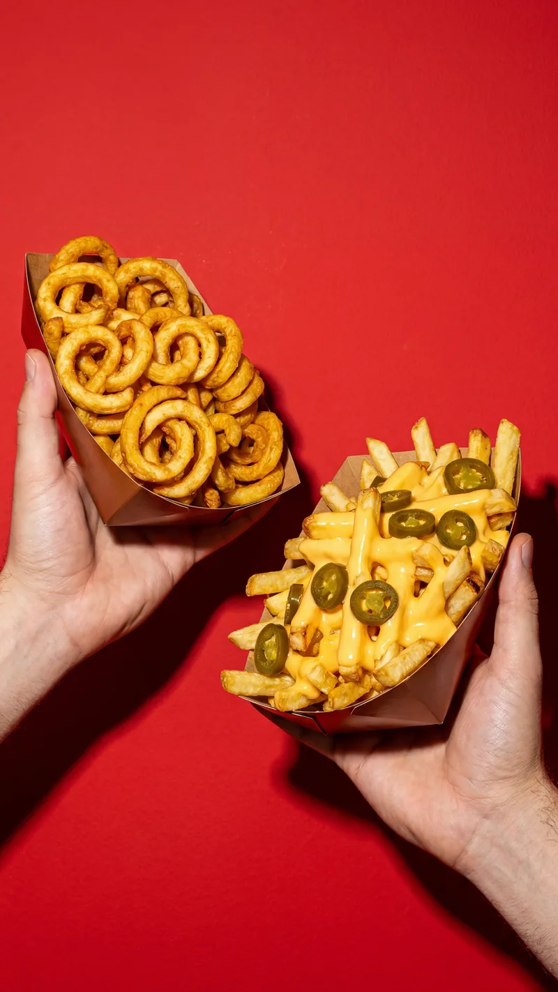 Une portion de frites fraîches, coupées épais