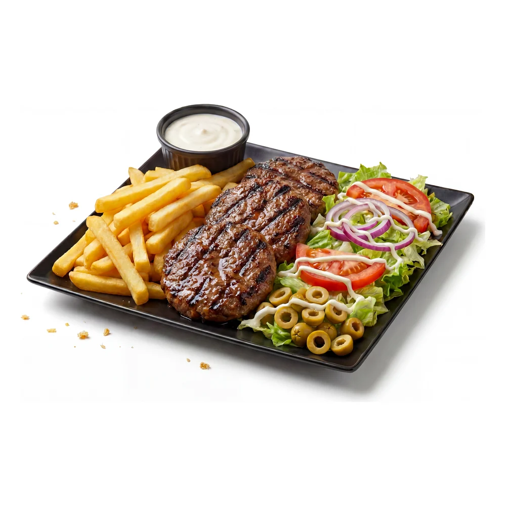 Steak, assiette d'Au Royal